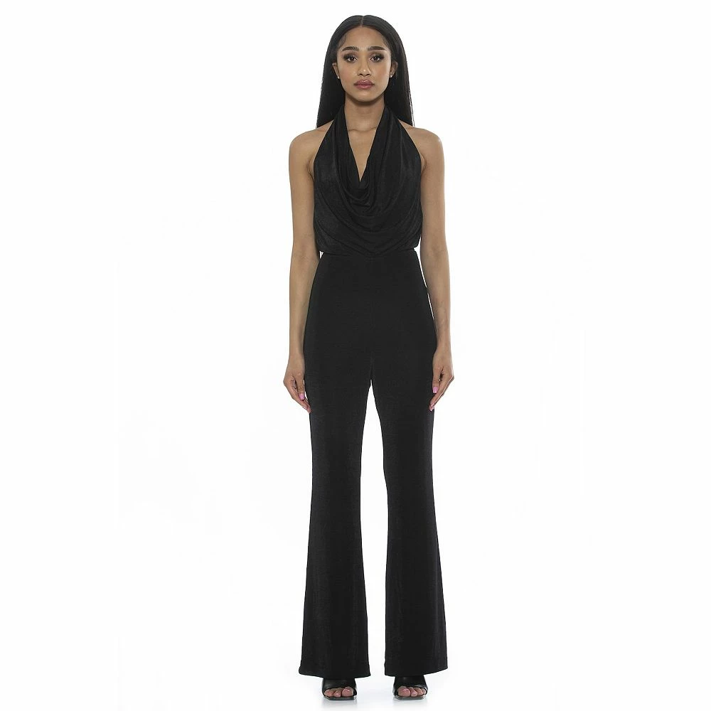 Women's ALEXIA ADMOR Leilani Draped Halter Neck Flared Jumpsuit - Image 2