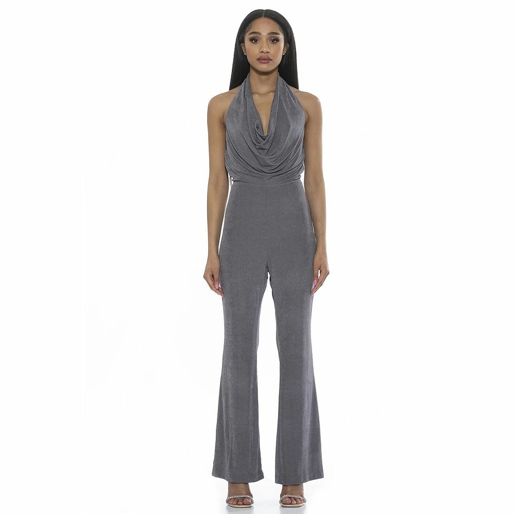 Women's ALEXIA ADMOR Leilani Draped Halter Neck Flared Jumpsuit