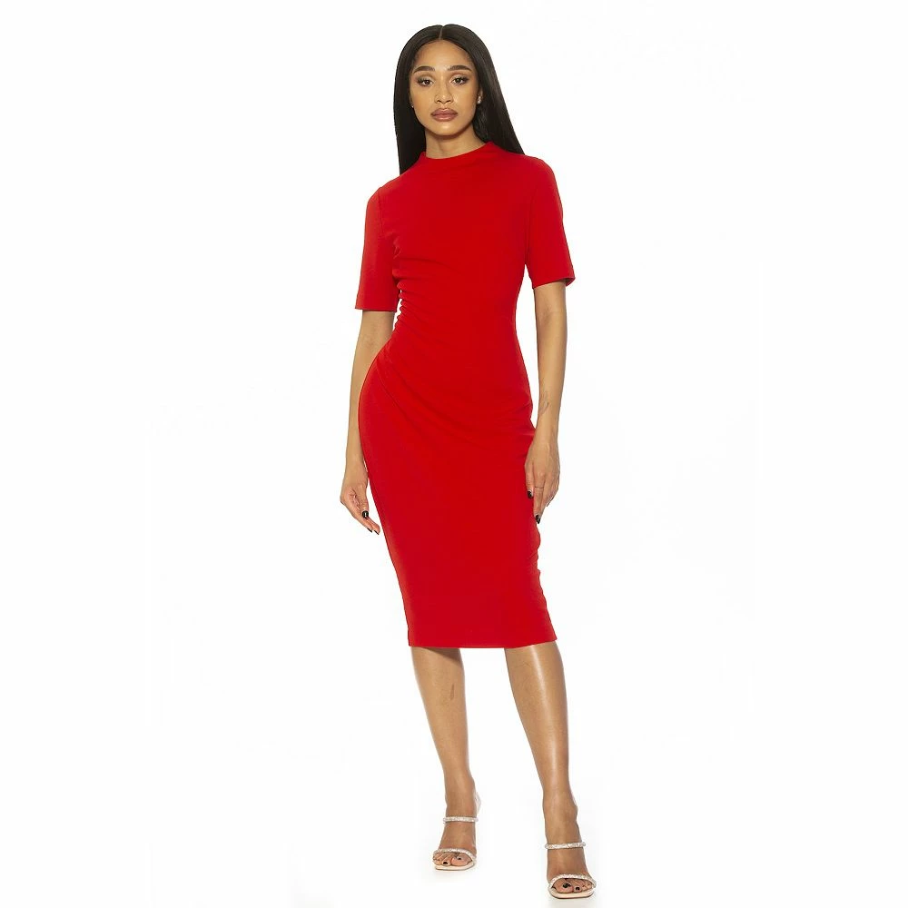 Women's ALEXIA ADMOR High Neck Midi Sheath Dress - Image 5