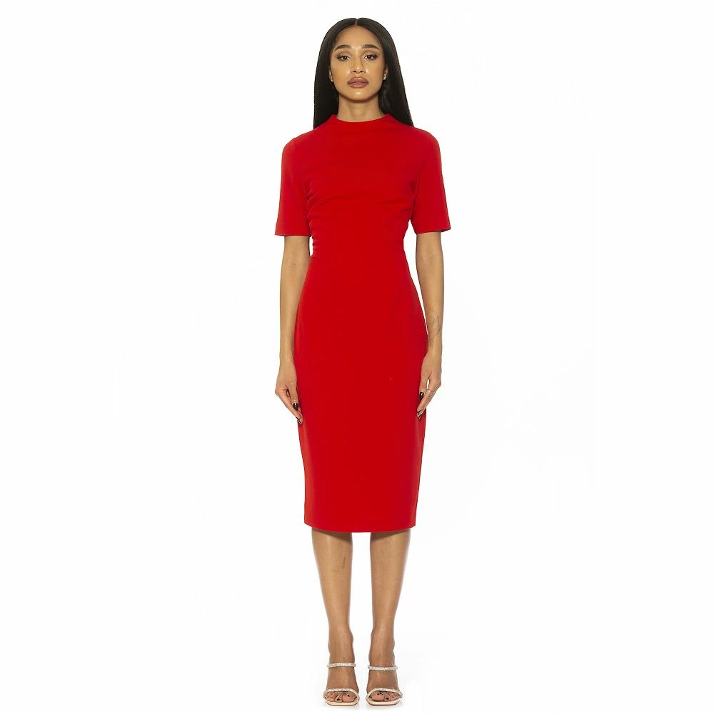 Women's ALEXIA ADMOR High Neck Midi Sheath Dress - Image 2