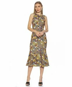 Women's ALEXIA ADMOR Boatneck Midi Mermaid Dress