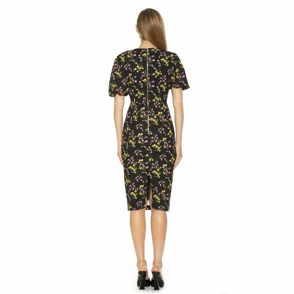 Women's ALEXIA ADMOR Bubble Sleeve Midi Sheath Dress - Image 4