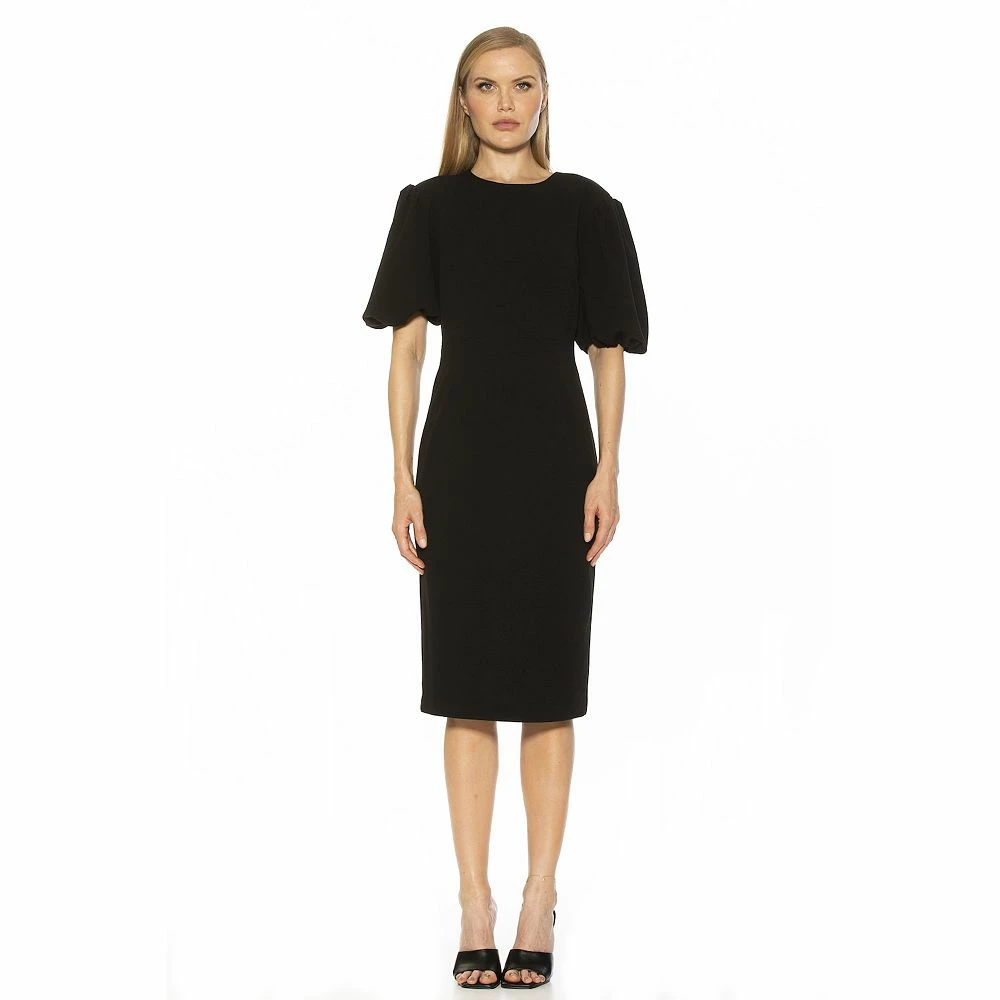Women's ALEXIA ADMOR Bubble Sleeve Midi Sheath Dress - Image 2