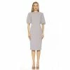 Women's ALEXIA ADMOR Bubble Sleeve Midi Sheath Dress