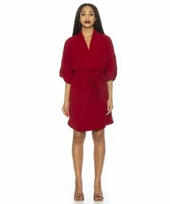 Women's ALEXIA ADMOR Tie-Front Wrap Mini Dress