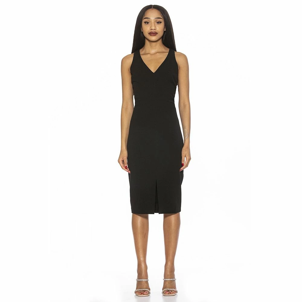Women's ALEXIA ADMOR V-Neck Sheath Midi Dress