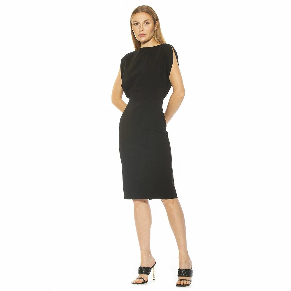 Women's ALEXIA ADMOR Draped A-Line Midi Dress