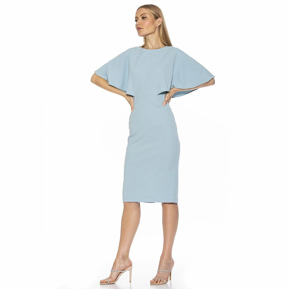Women's ALEXIA ADMOR Flutter-Sleeve Fitted Midi Sheath Dress - Image 6