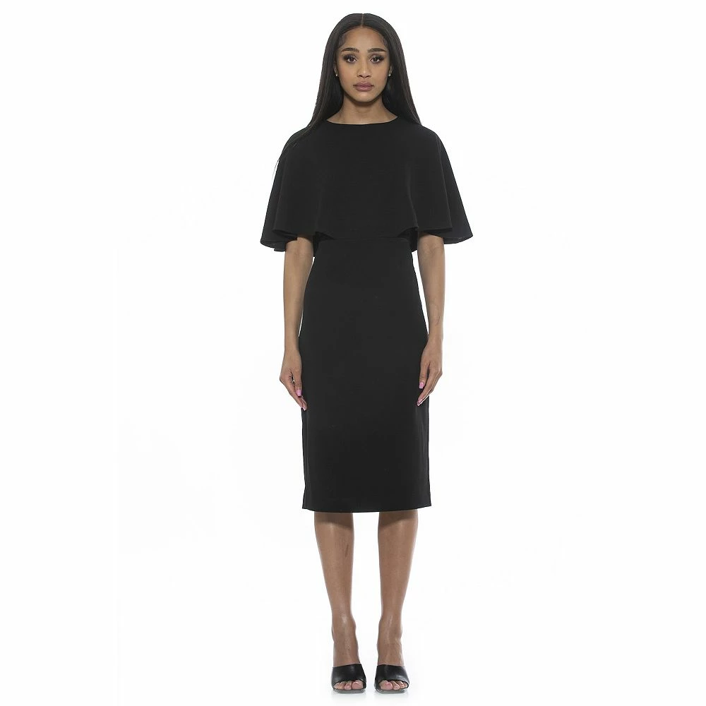 Women's ALEXIA ADMOR Flutter-Sleeve Fitted Midi Sheath Dress