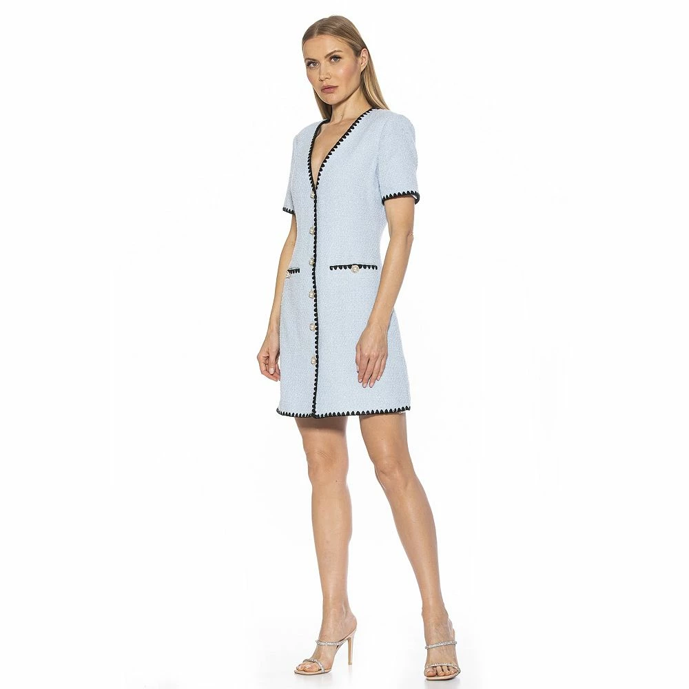 Women's ALEXIA ADMOR Tweed Button Down Shift Dress - Image 6