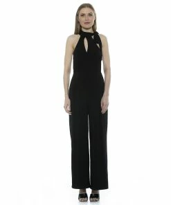 Women's ALEXIA ADMOR Wide-Leg Halter Jumpsuit