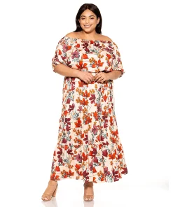 Plus Size ALEXIA ADMOR Off-The-Shoulder Maxi Dress
